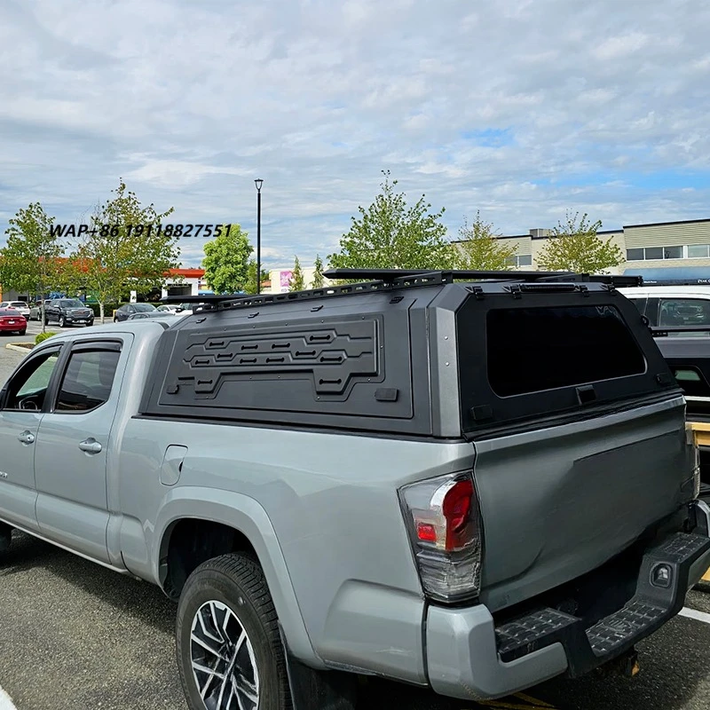 Waterproof Aluminum Alloy Pickup Truck Hardtop Canopy Camper Shell Locking Tailgate Roof Rack for Hilux Camping Life