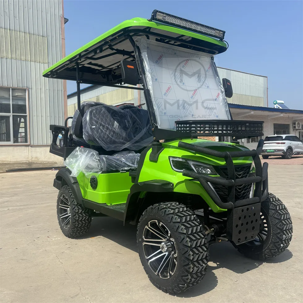 عربة جولف كهربائية عربات التي تجرها الدواب مرتفعة 4 ركاب العلامة التجارية الجديدة القوية 4 عجلات نادي السيارات عربة جولف كهربائية