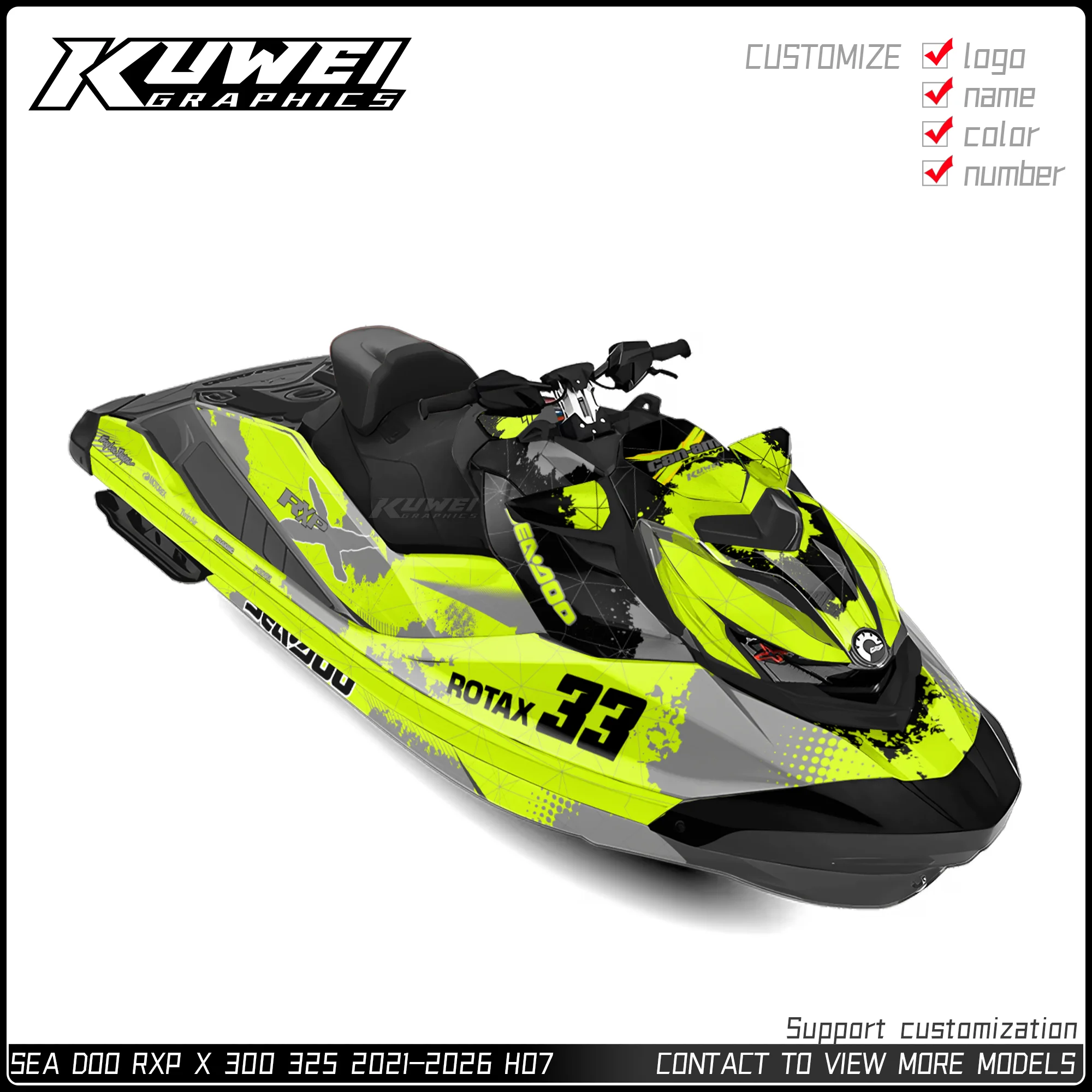 

Suitable for Sea Doo Rxp 300 325 2021-2024 Graphic Kit Decal Sticker Supports Personalized Customization Jet Ski