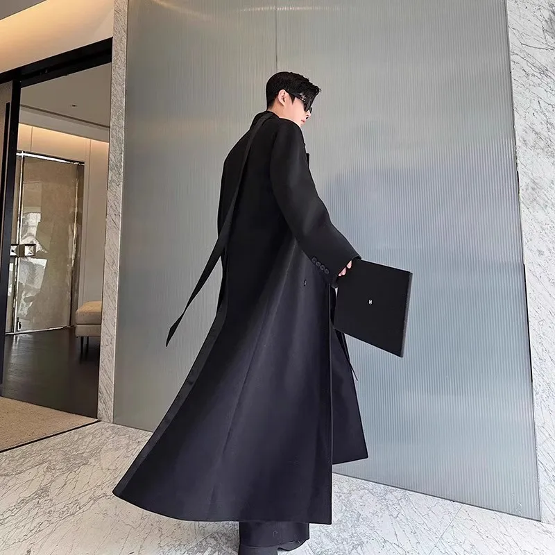 Mauroicardi Spring Autumn Extra Logn Black Oversized Flowy Soft