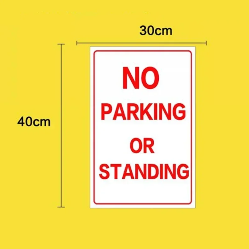 English No Stopping Stickers Waterproof PVC Garage Entrance Area Warning Signs PRIVATE ROAD NO TRESPASSING Reminder Sign