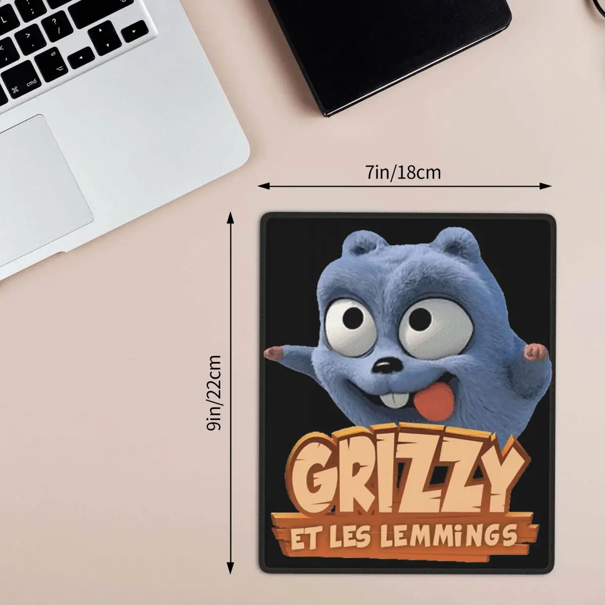 Happy Grizzy And The Lemmings Cartoon Lemmings Bear Square Mouse Pad Computer Keyboard Mouse Mat Gamer PC Laptop Desk Mat