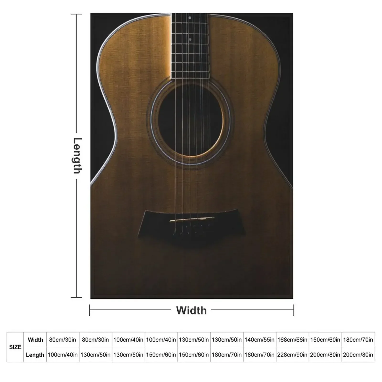 Acoustic guitar on black background Throw Blanket sofa bed Soft cosplay anime Designers warm winter Blankets