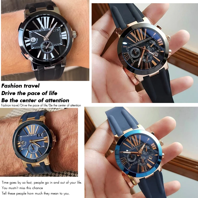 26mm * 20mm Silicone Rubber Watch Band Fit for Ulysse Nardin Black Blue Brown Waterproof Strap Steel Folding Buckle Wrist Tools
