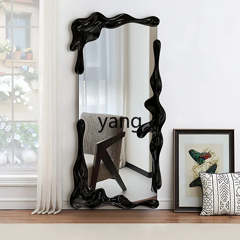 Yjq French floor-to-ceiling full-body full-length mirror clothing store art wall-mounted special-shaped fitting mirror