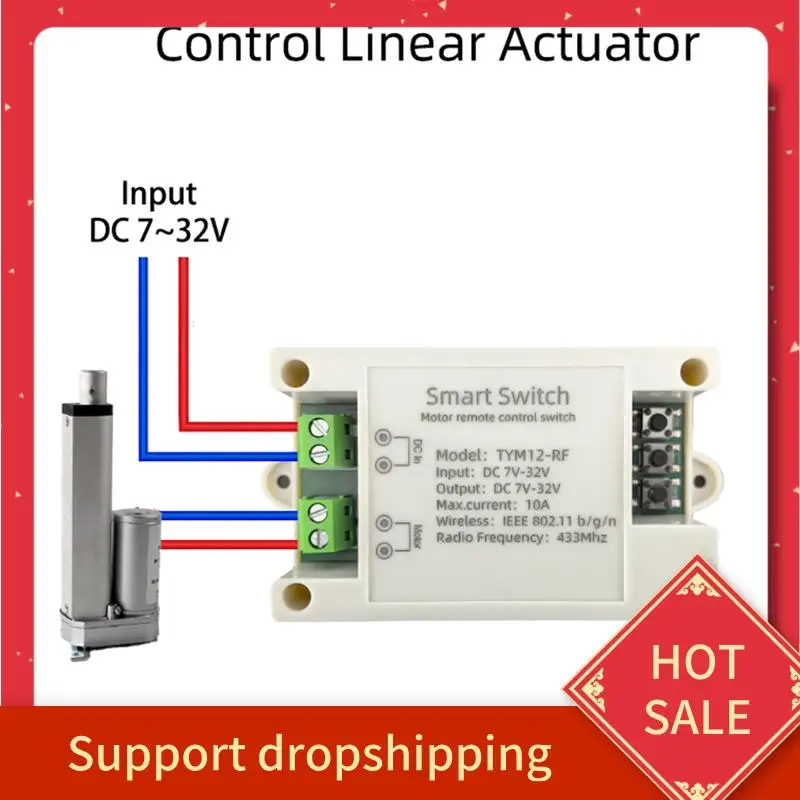 B44C RF433 Afstandsbediening Tuya Wifi Elektrische Lineaire Actuator Motor Controller DC12V 24V 32V Werk Voor Alexa/Google Home Smart Leven
