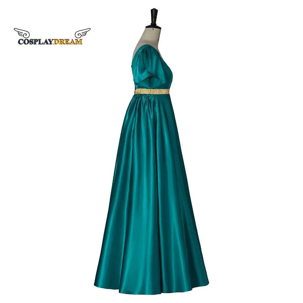 (Disponibile) vestito Cosplay Jane Austen Regency Dress Tea party Kate costume Blue Satin Dress costumi di Halloween