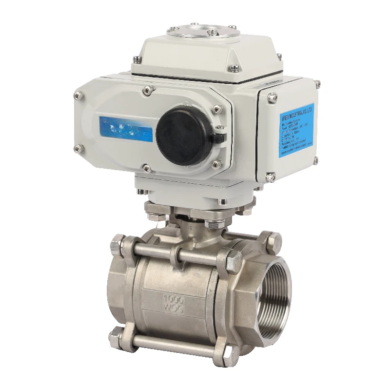 DN32 2 Way SS Motorized Electric Control Ball Valve 24v 220v Electronic Actuator Modulated Stainless Steel Valve