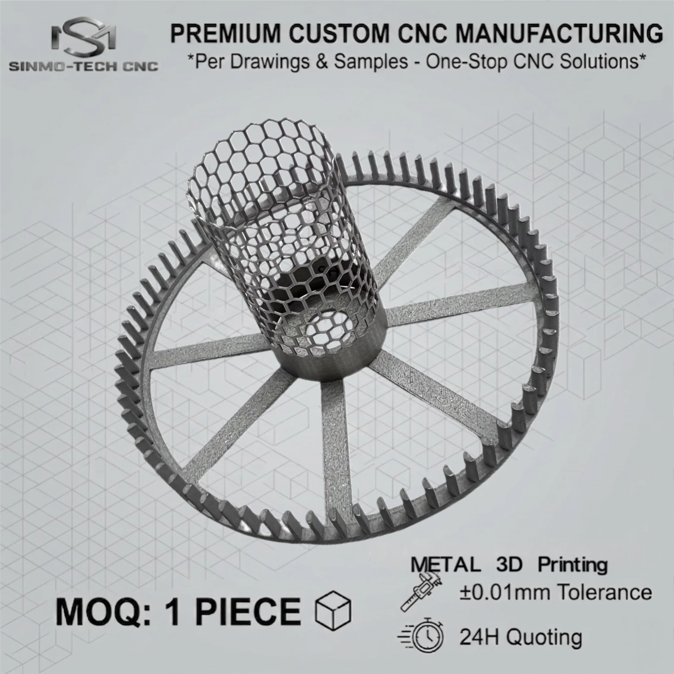 Bespoke Metal 3D Printing Fabrication, High Precision Stainless Steel Titanium Alloy Lattice Structures Components, 1pc