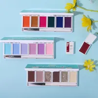 6Colors Nail Cream Art Semi Permanent Solid Gel Varnishes Set Colors Solid Gel Glitter UV/LED Gel Polish Palette Japanese