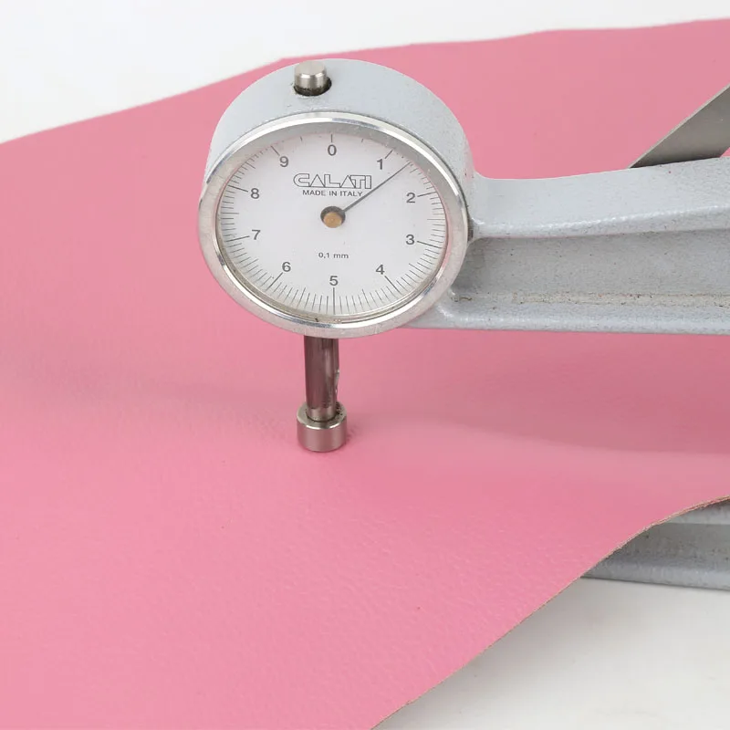 Pink 1.5mm first-layer cowhide leather with lychee pattern, suitable for sofa bedside and car seat