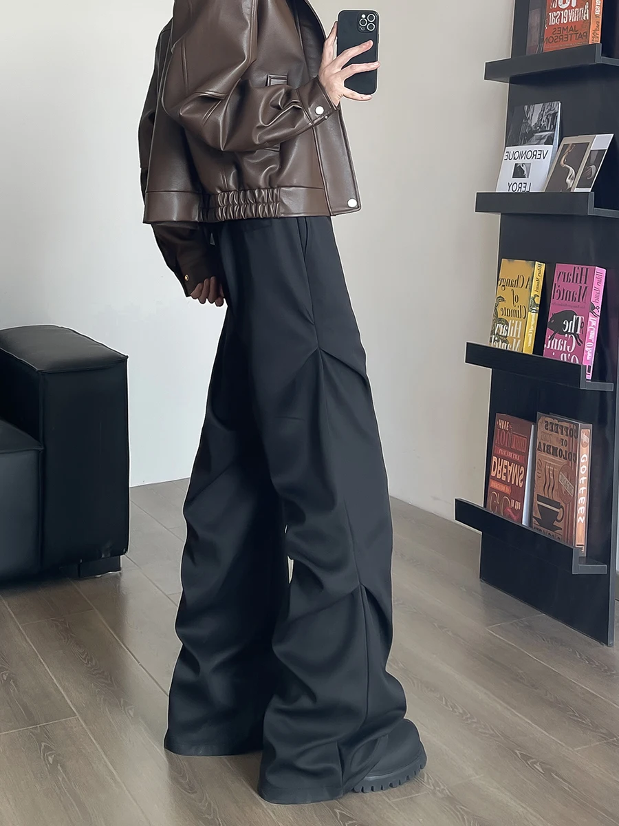 

Мужские повседневные брюки American High Street Vibe, весенне-осенние свободные широкие плиссированные брюки с десантским дизайном