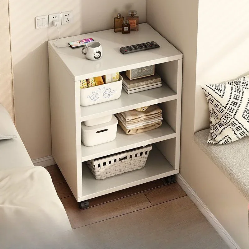 

Exquisite Bedside table Bedroom against the wall Multi-layer removable storage rack Multifunctional bedside table