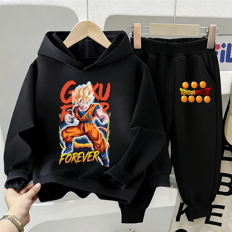 New Dragon Ball  Anime Hoodie Set Man Goku Cartoon Printed Long Sleeves Long Pant 2pcs Suit Male Sweater Spring Casual Sweatsuit
