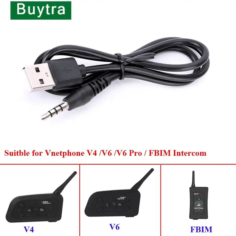 Helmet Intercom Accessories USB Charging Cable For Ejeas Vnetphone V6 V4 V4C V6C V6 Pro FBIM Motorcycle Helmet Intercom Headset