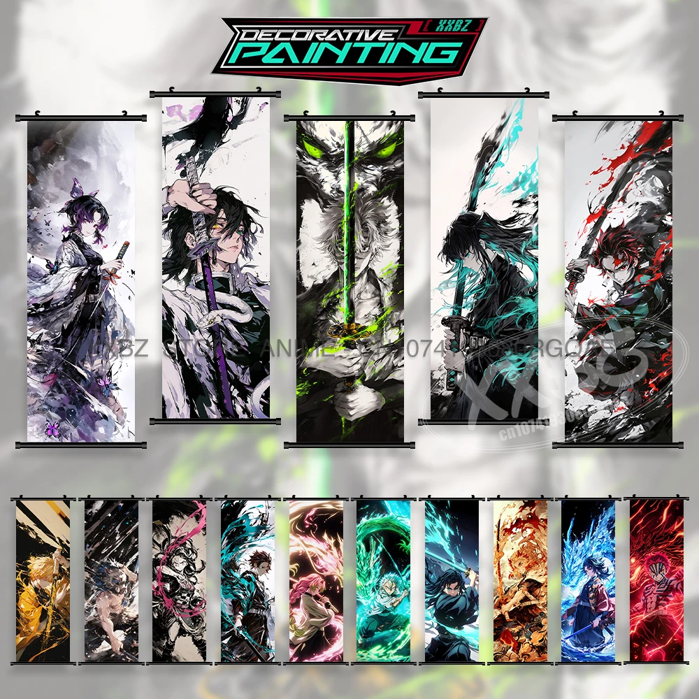 

Demon Slayer: Kimetsu No Yaiba Canvas Home Decoration Wall Artwork Hanging Painting Scrolls Picture Print Anime Figures Poster
