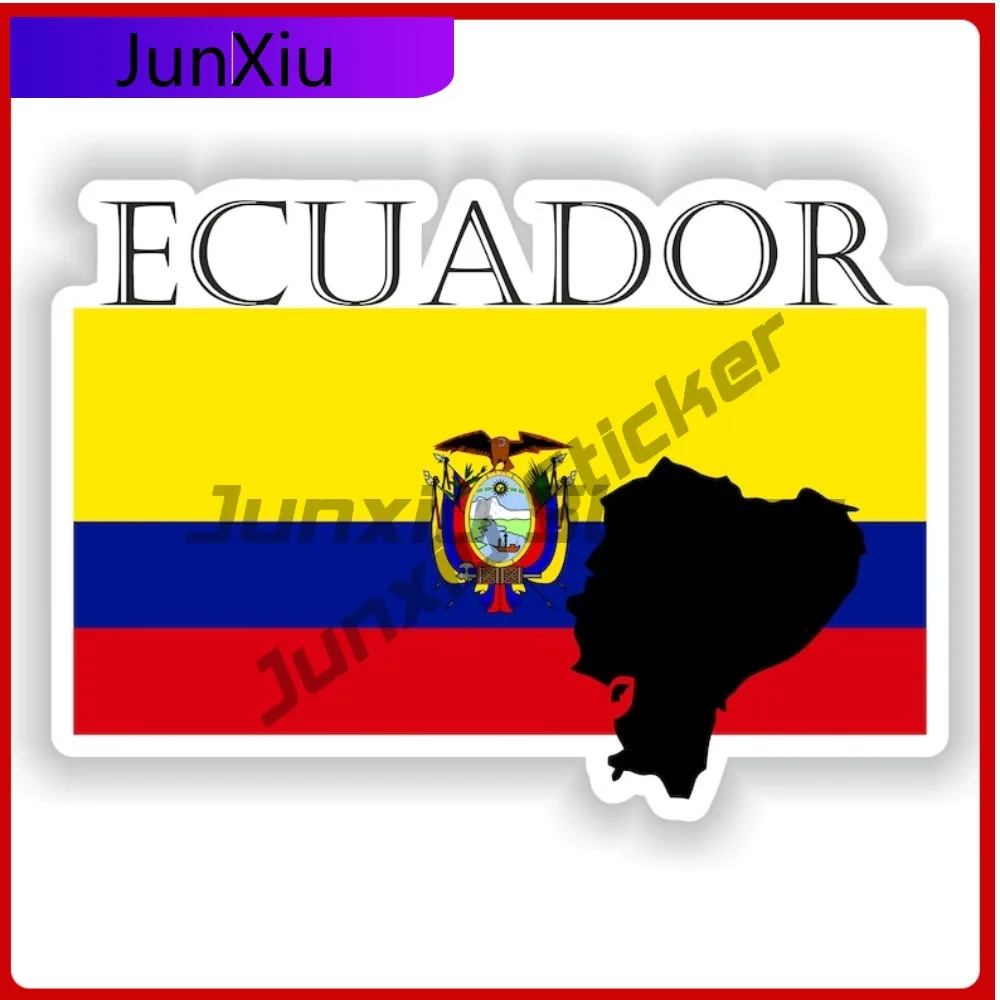 

Ecuador Flag Map Shape Outline Badge Vinyl Car Sticker Bumper Motorcycle Helmet Custom Refit Decals Car Decoration For Car Truck