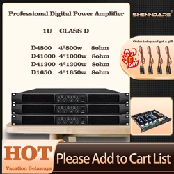 Digital Audio Power Amplifier Professional 4 Channel 4x1650w Subwoofer Preamplifier DJ Line Array Speaker Stereo Sound Amplifier