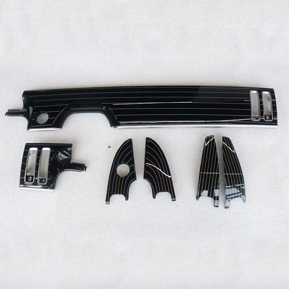 

Piano Black Interior Panel for W223 S-Class 2021+ S400 Upgraded S500 Dashboard & Door Trim Trim Panel 6 Pieces