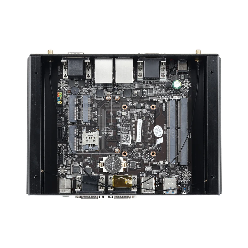 Helorpc Mini PC sin ventilador con i5-1135G7 compatible con computadora WiFi 4G LTE para uso industrial con 2x2,5G LAN 6xRS232/485 8xUSB WIN10 Ready