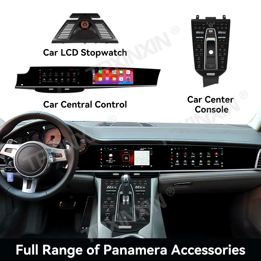 For Porsche Panmera 2010-2016 Car Touch Climate Control Panel,Stopwatch Multimedia player Screen Android 13  radio Unit Upgrade