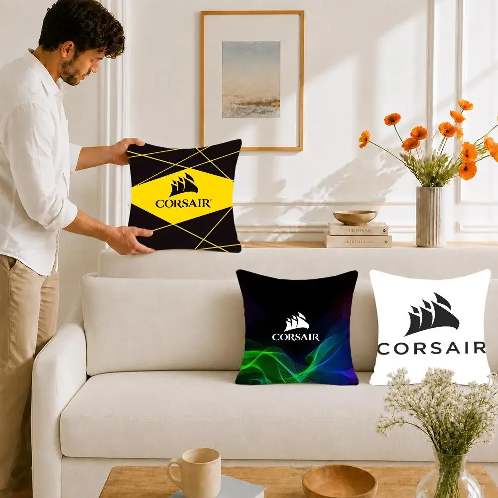 Brand Peripheral Corsair Cushion Cover Portable floor cushion for travel Yoga Minimalist text 2way tricot