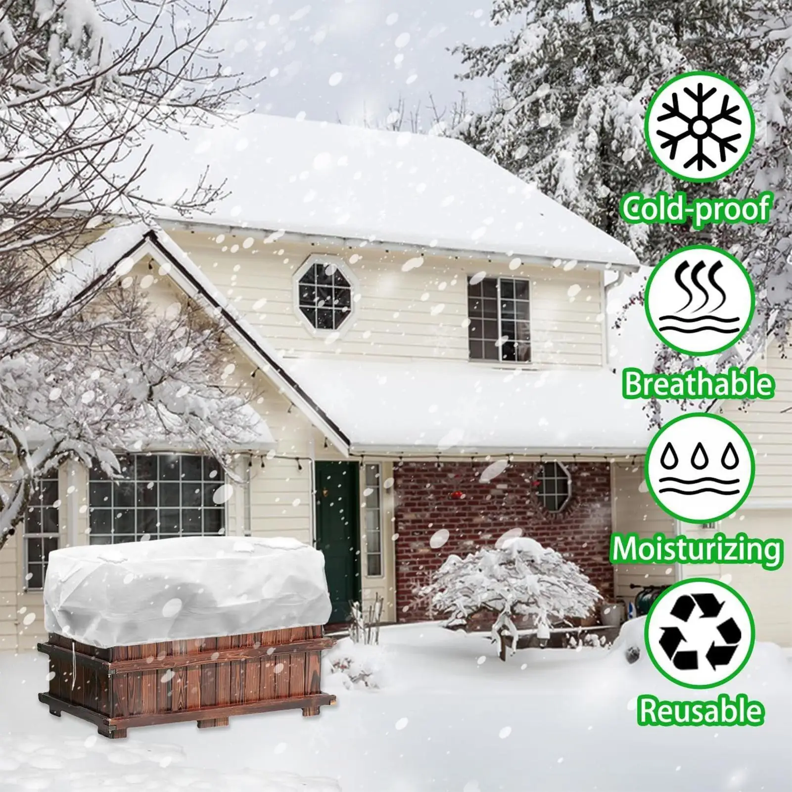 

Чехлы для растений на зиму 59 х 15,7 х 17,7 дюймов, чехол для цветочной коробки с шнурком, дышащая нетканая сумка для коробки для цветов