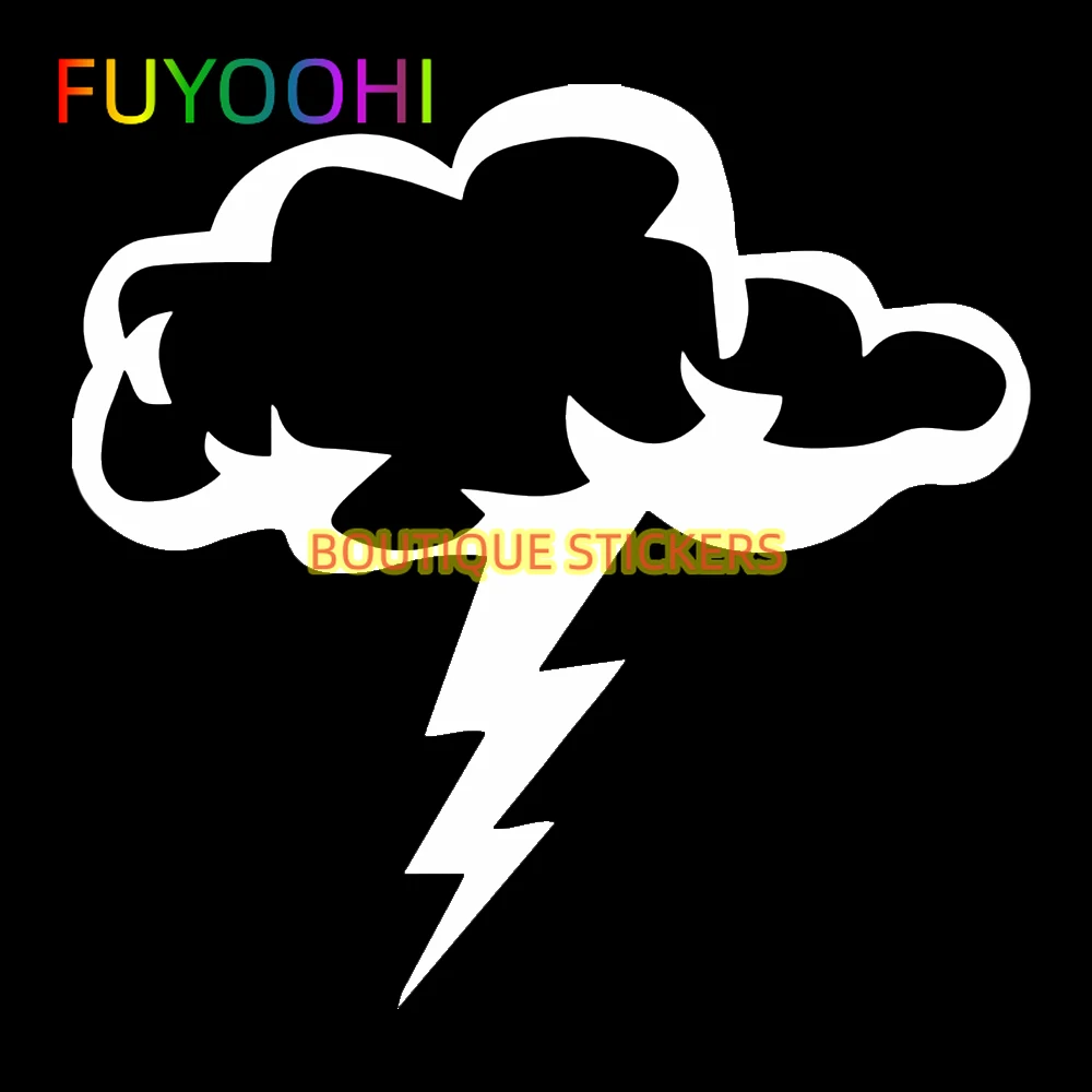 FUYOOHI Boutique Stickers Loverly Clouds and lightning Interesting Vinly Decal Cool Car Window Black/White/Laser