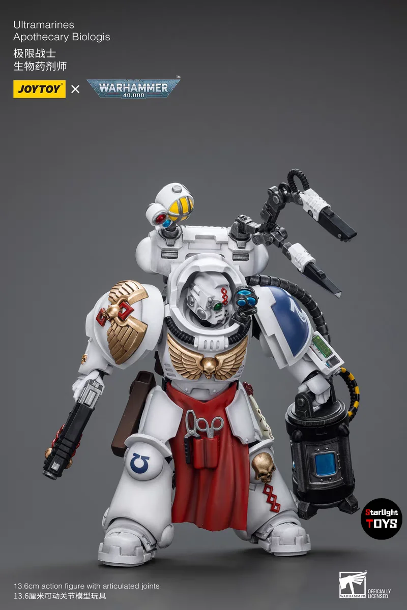 مجسم مفصلي Joytoy 1/18 - Warhammer 40K Ultramarines Legion Apothecary، لعبة مجسمة، هدية