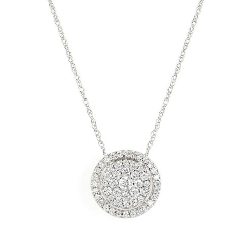 Huitan Dainty Cubic Zirconia Pendant Necklace Silver Color Chain Crystal Neck Accessory for Women Luxury Fashion Wedding Jewelry