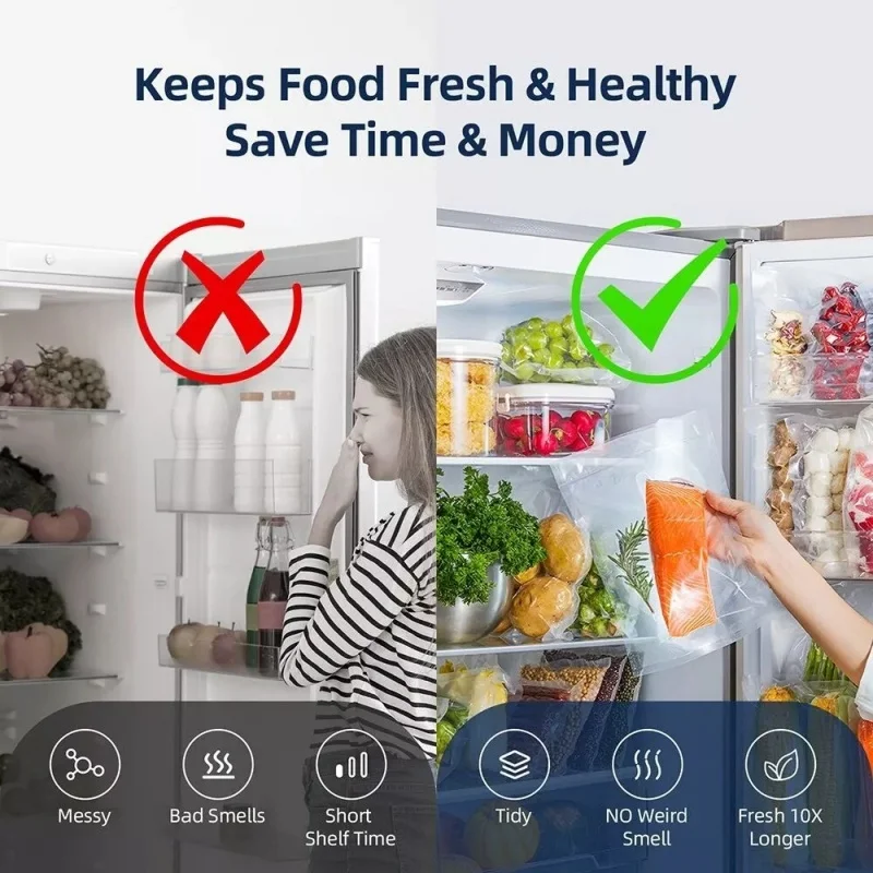 Electric Vacuum Sealer Food Storage Seal Touch Button Dry/Wet Built-in Cutter Kitchen Food Sealing Vacuum Packaging Machine view 4