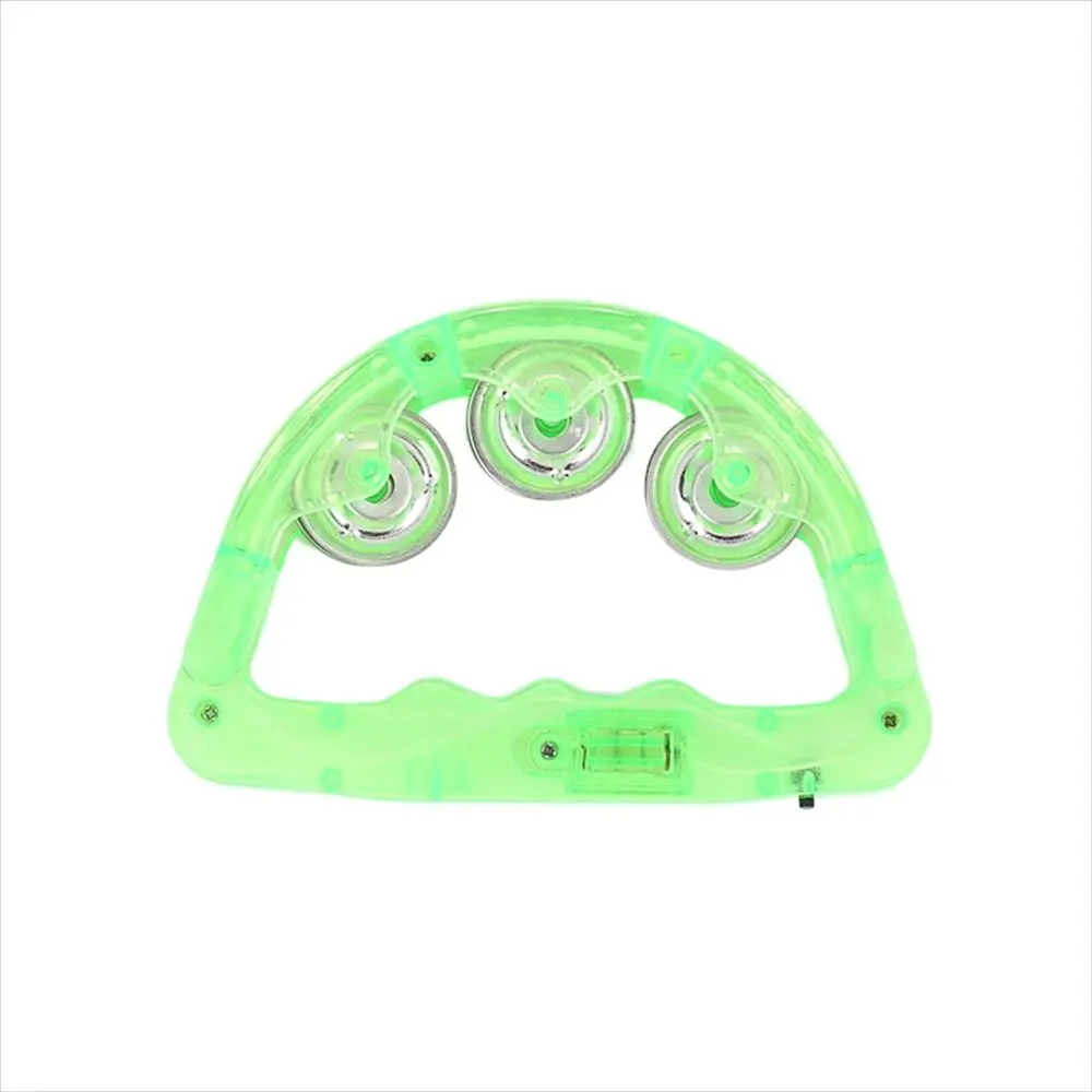 Light Up LED Tambourine Noisemakers Shaking Flashing Tambourine Glowing Sensory Toy Hand Rattle Bell Christmas Festivals