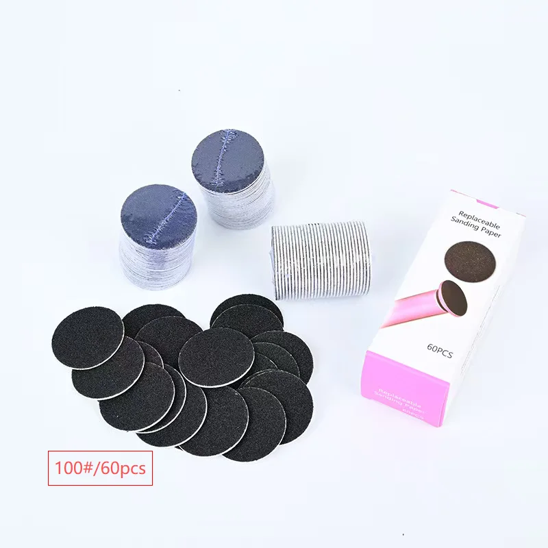 TP43mm 60pcs/Box Paper Professional Foot Dead  Pedicure Sandpaper For Electric  Skin Nail File Cuticle Callus Replaceable Sandin