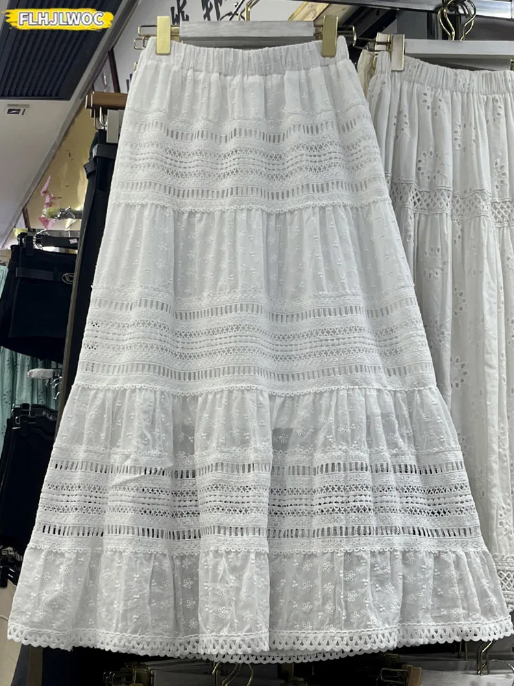 Hollow Out Lace Skirt 2025 Y2K Design Date Girl Women Cute Japan