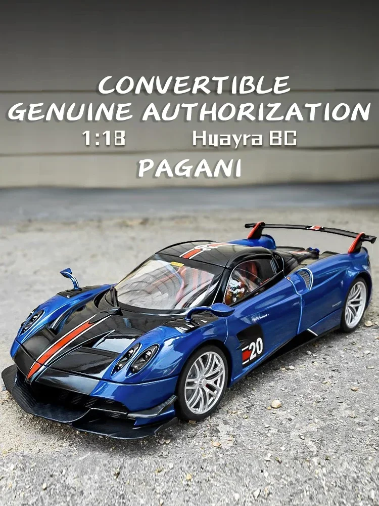 Diecast Grote 1/18 Huayra BC Supercar Legering Diecast Model Auto Geluid & Licht Simulatie Collectie Verjaardagscadeau Speelgoed
