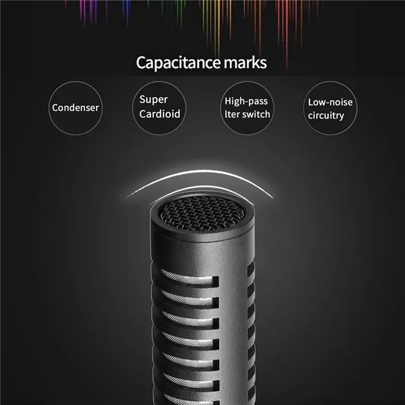 AA60 2X Professional Condenser Microphone Interview Recording Vlog Live Mic for Canon for Nikon for Sony DSLR, Black Plastic