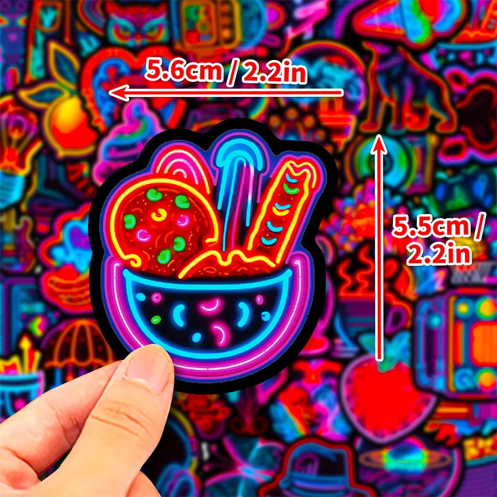 

10/30/50pcs Funny Neon Light Cartoon Stickers DIY Cool Graffiti Sticker for Laptop Luggage Bike Snowboard Waterproof Decal Toys