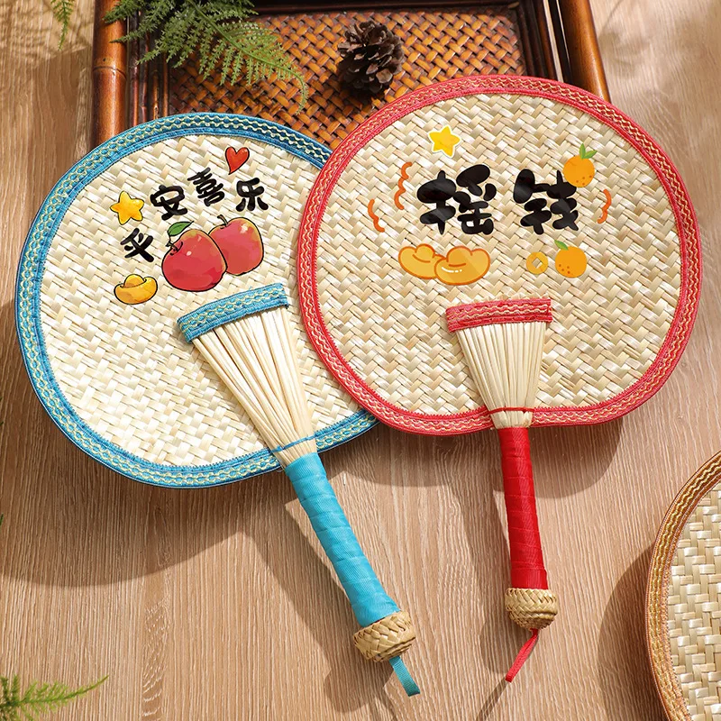 Fan summer large bushel fan handmade ancient style fan summer cool Chinese style old-fashioned hand-cranked baby children Basho