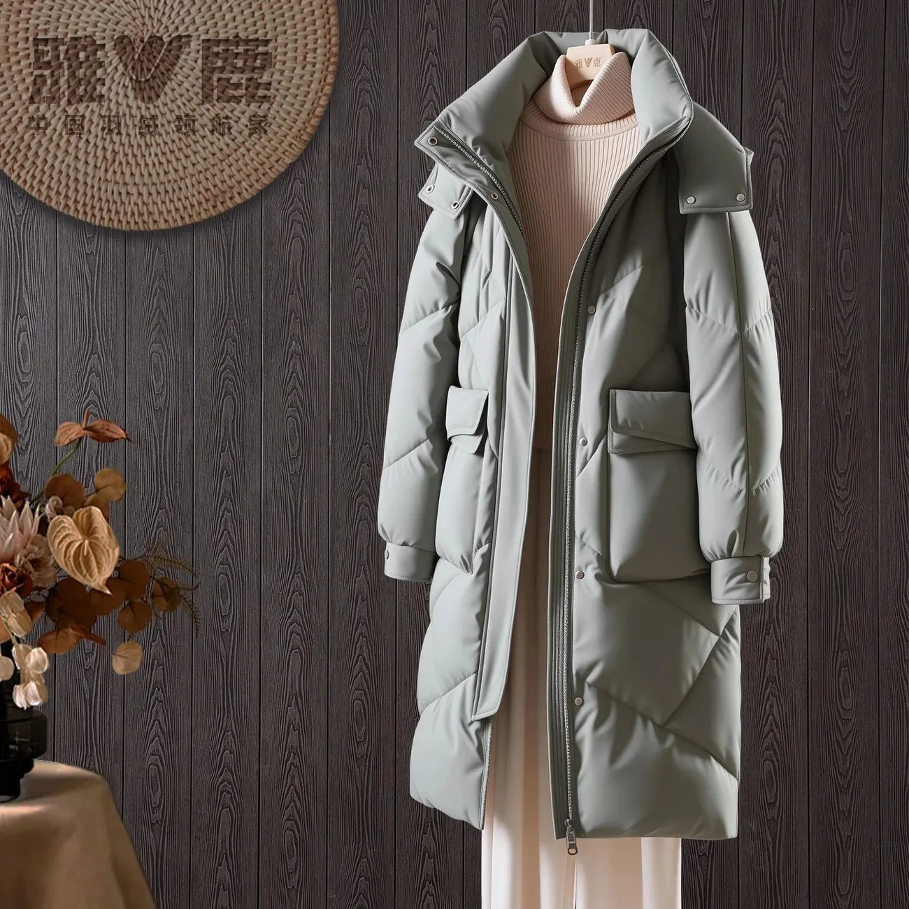 

2025 New Winter Thicken Women's Knee Over Down Jacket Women's Warm Hooded 90%White Duck Down Coat Female Winter Parker Overcoat
