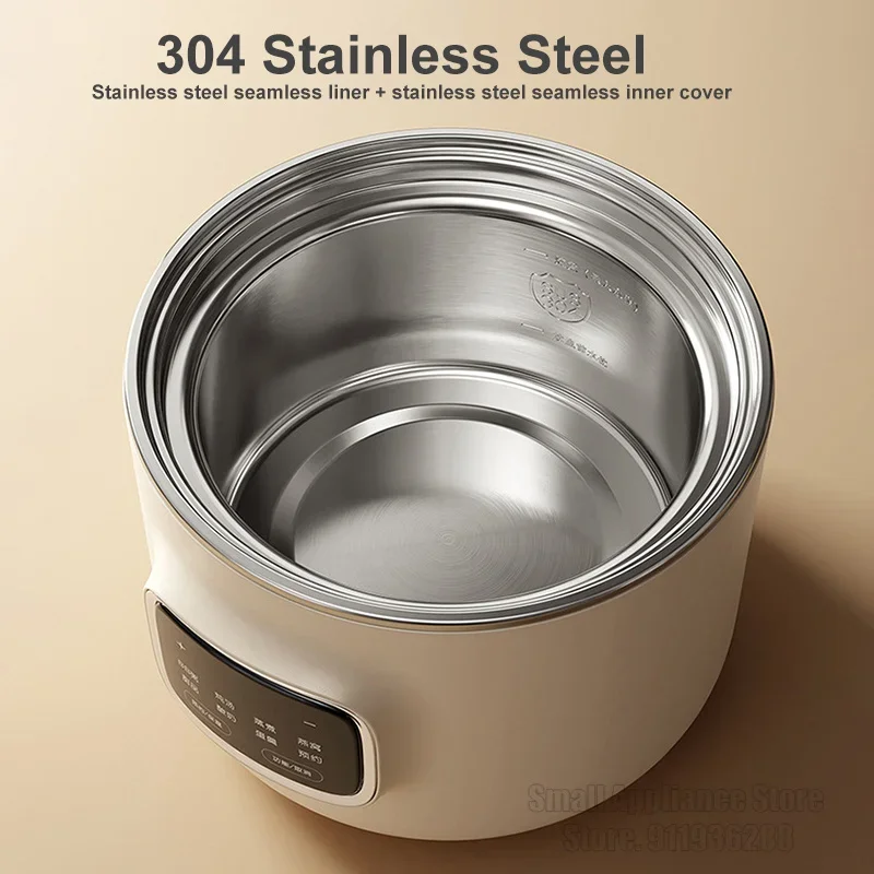 หม้อตุ๋นไฟฟ้าอเนกประสงค์สำหรับใช้ในบ้าน1L หม้ออาหารไฟฟ้าพร้อมถ้วยสตูว์เซรามิกเครื่องใช้ในครัว24ชม. อุ่น220V