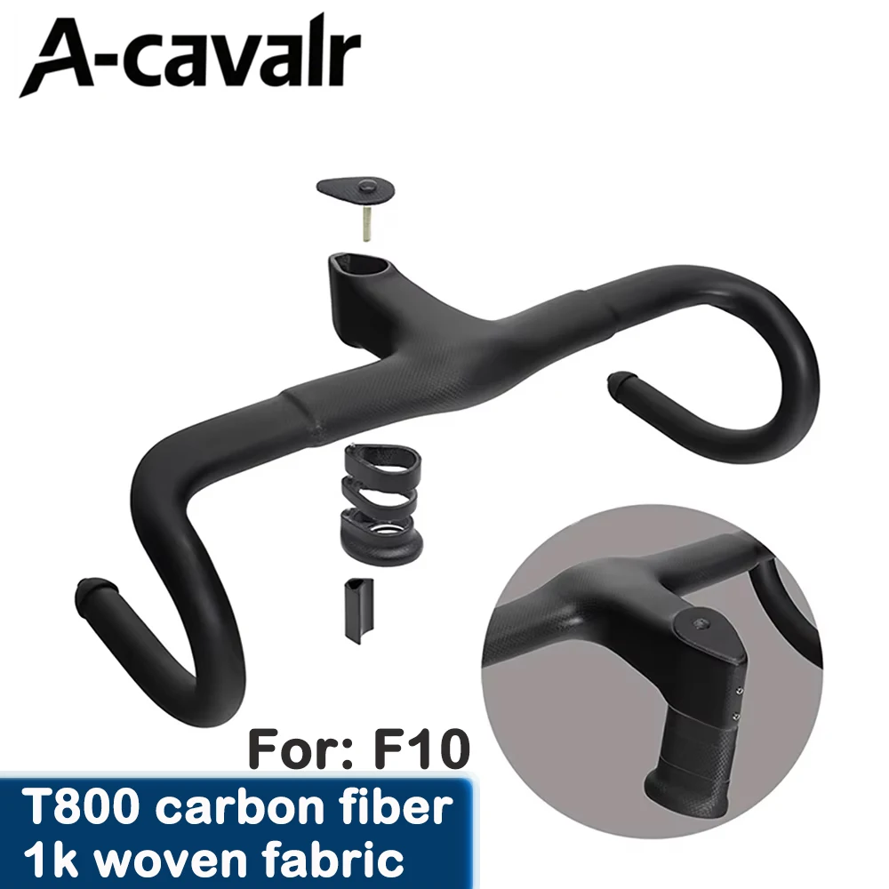 

F10 New Aero 1k Integrated Road Bike Handlebar T800 Carbon Fiber 400/420/440mm -90/100/110/120mm Bicycle Parts Component