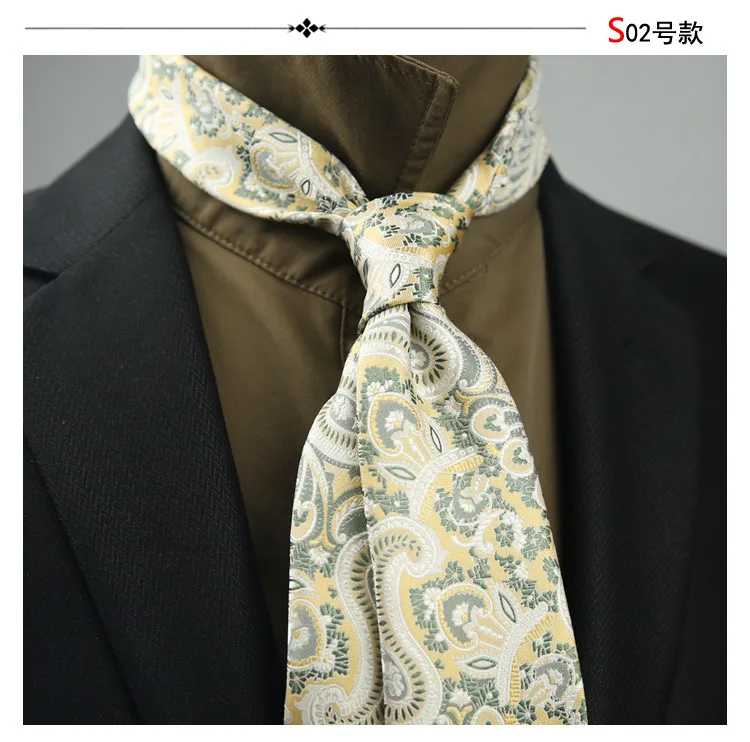 Linbaiway England Style Ties for Mens Suit Groom Necktie For Wedding Party Floral Printed Tie Striped Necktie For Men Cravat