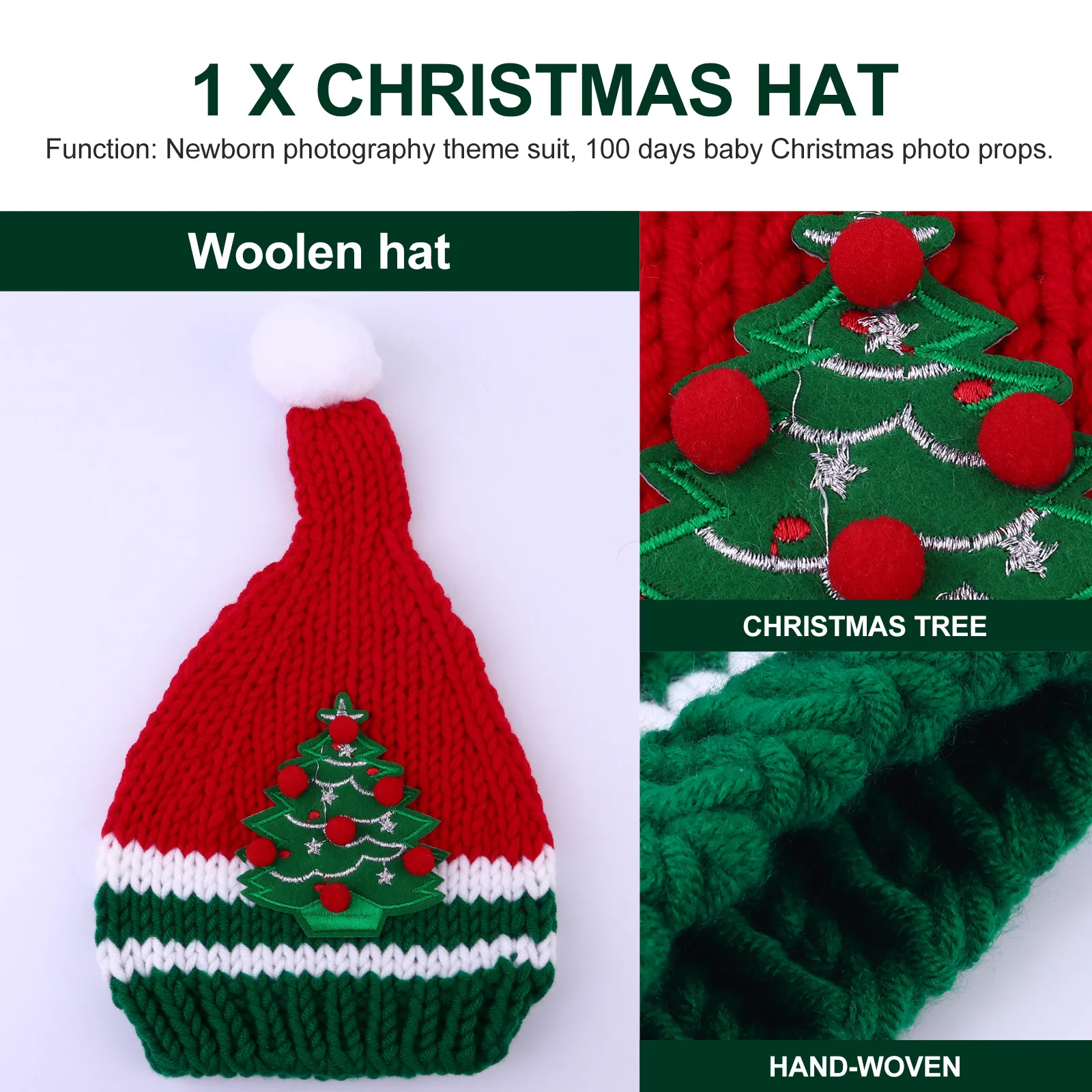 

1 комплект, рождественский костюм для детской фотографии, детское боди, шапка, обувь, высококачественная мягкая ткань, идеально подходит для фотосессии