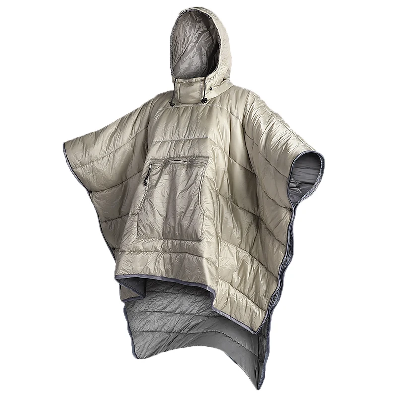Poncho à capuche portable, manteau, cape de camping en plein air, chaleur, sac de couchage pour adultes