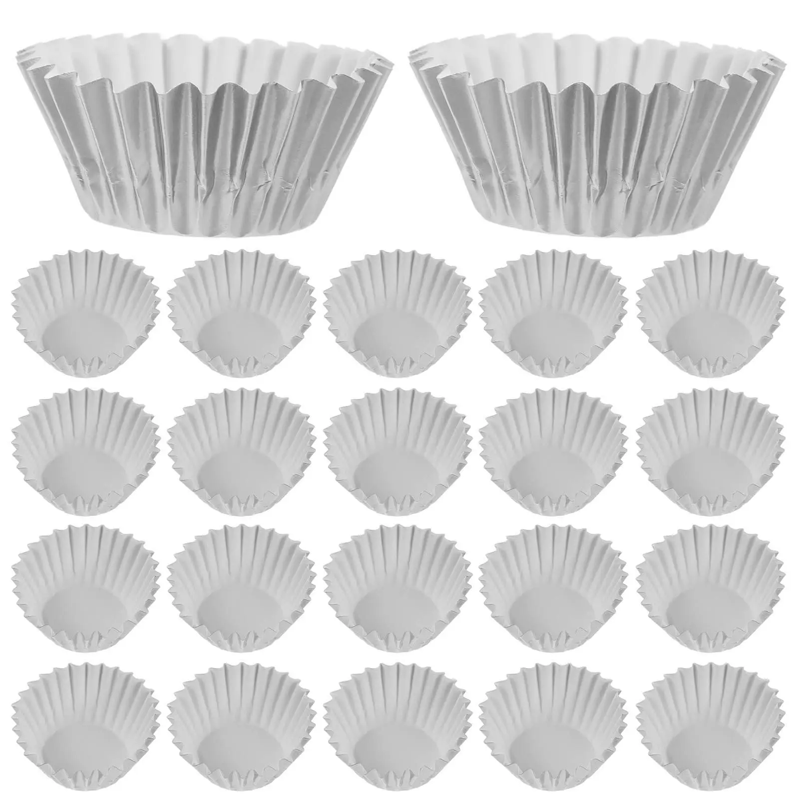 500Pcs Cupcake Liners Silver Foil Mini Baking Cups Thickened Aluminum for Cupcakes Muffins Wedding Party Baking Liners - view 4