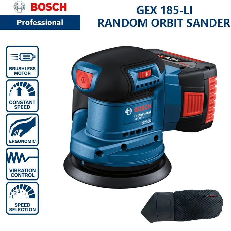 ポリッシャー ブラシレス電動ポリッシャー,18v,GEX185-LIコードレス,ランダム