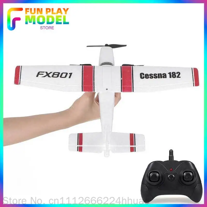 Fx801 Remote Control Airplane 182 Two Channel Fixed Wing Foam Glider Outdoor Flying Hobby For Adult Aviation Enthusiasts