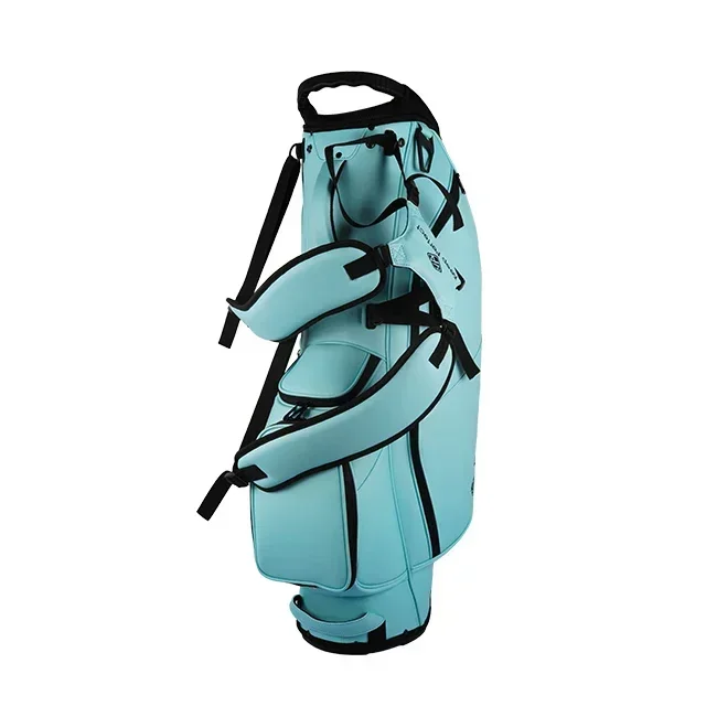 

Hot sales New trend Stand golf bag custom Logo golf bag PU leather sky-blue Waterproof Lightweight