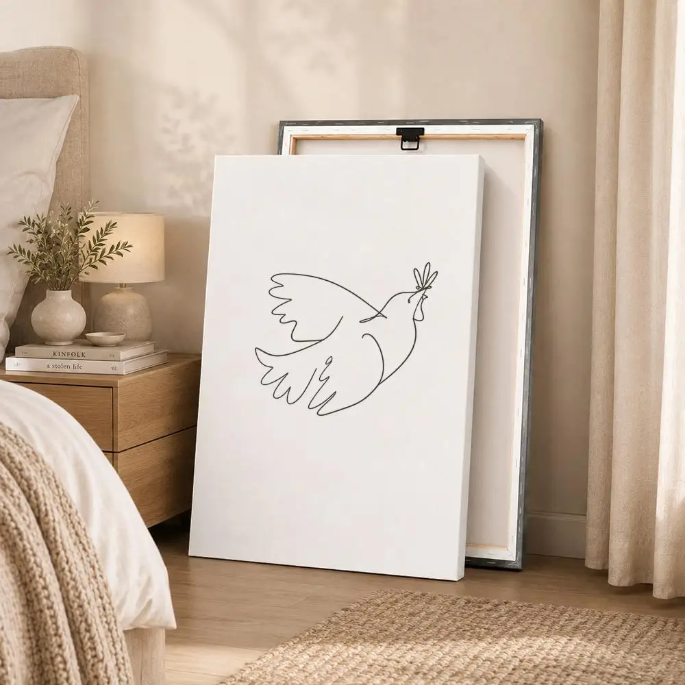 Pablo Picasso Animals One Line Drawings Framed Wall Painting Canvas Art Poster Solid Wood Frame for Room Living Home Decor Gift