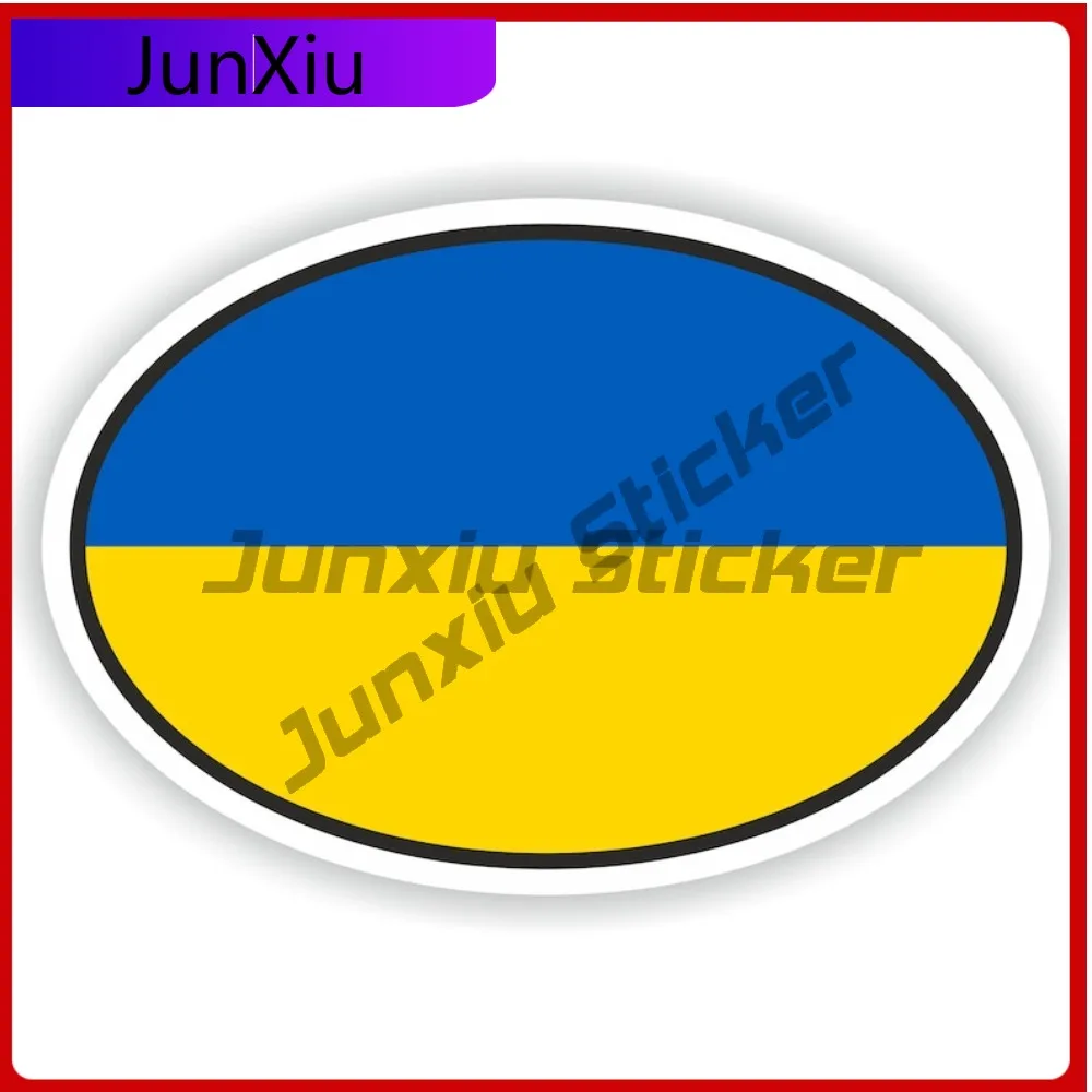 Ukraine Oval Sticker with Flag Unique Boat Motorcycle Anti UV Vehicle Decor Vinyl Decal For Car Truck SUV Window Bumper Laptop